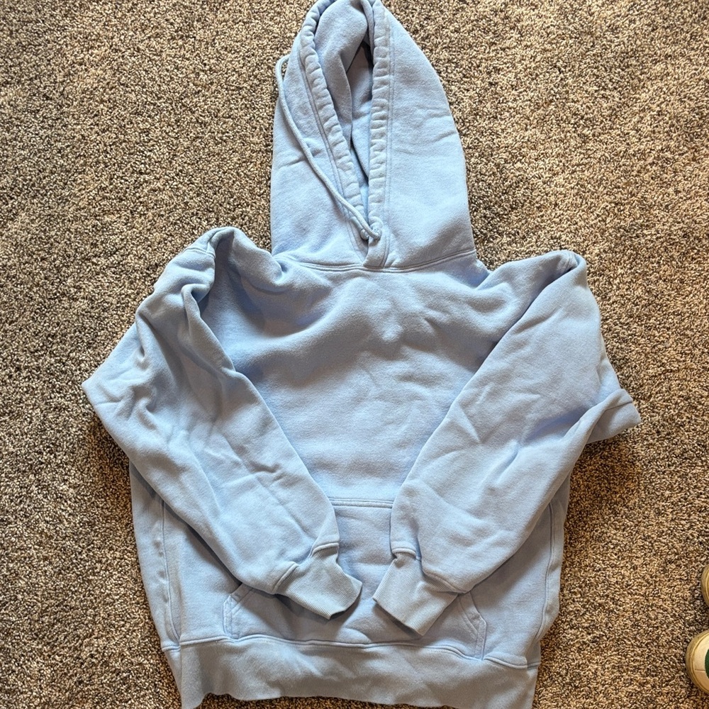 TNA Cozy Fleece Boyfriend Hoodie in Soft Blue